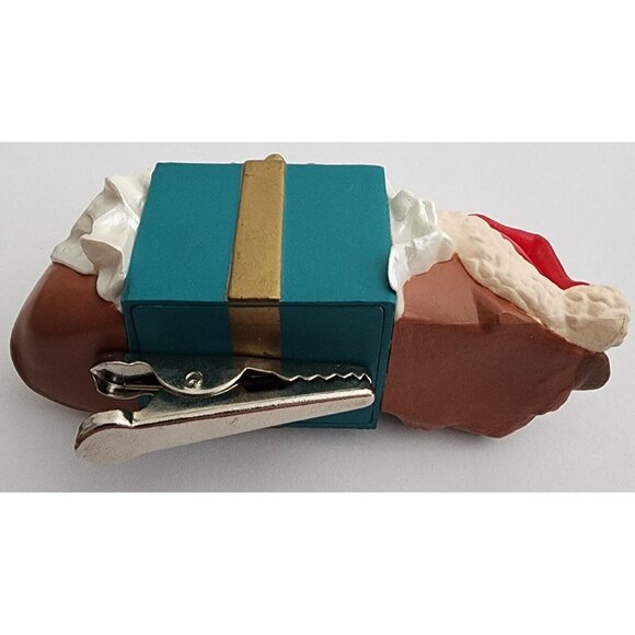 Hallmark Keepsake 1990 Clip-On Ornament Sleeping Dog with Gift Box Holiday Decor - Picture 4 of 7